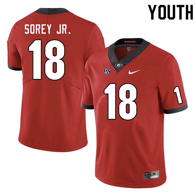 Youth #18 Xavian Sorey Jr. Georgia Bulldogs College Football Jerseys Sale-Red